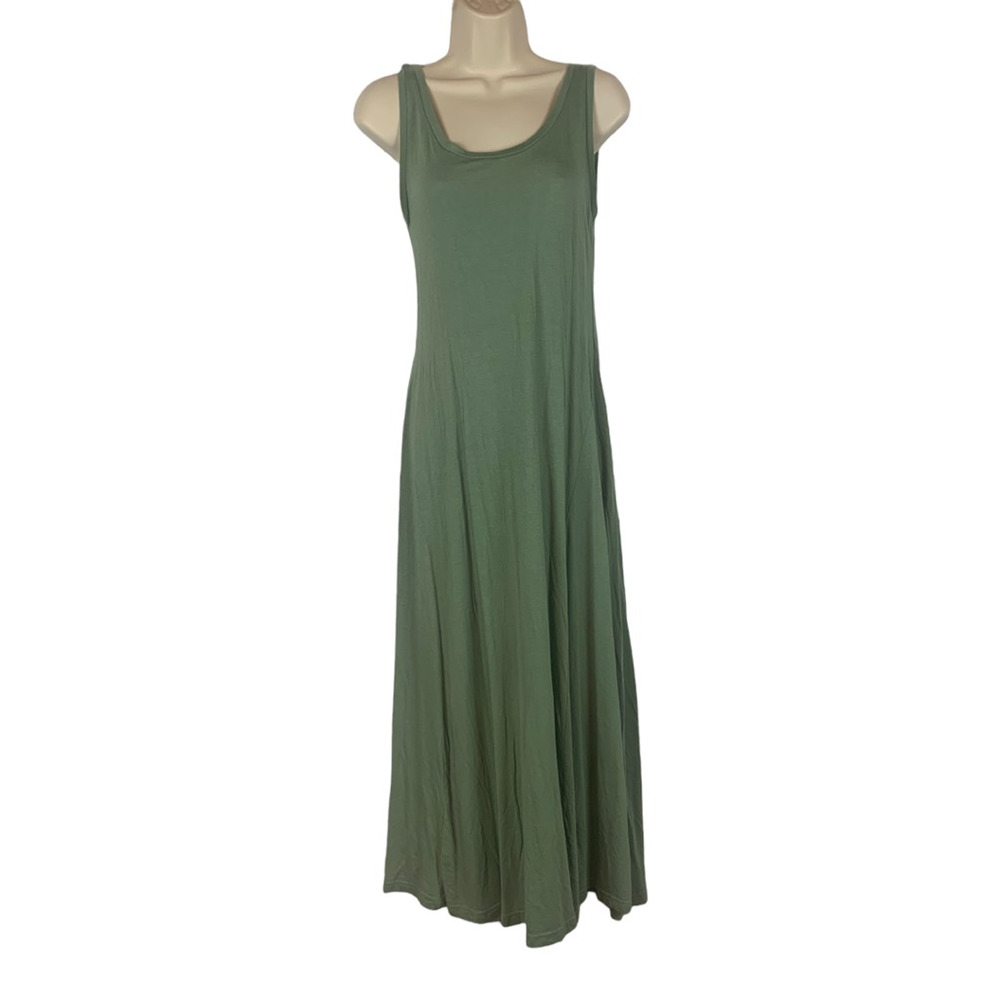EUC United By Blue Womens A Line Maxi Dress Light Green Scoop Neck Sleeveless M